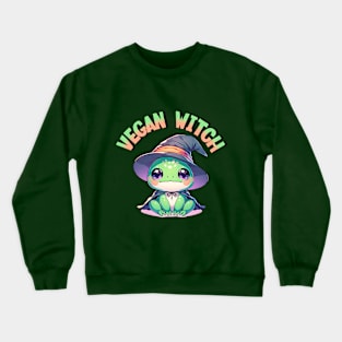 Vegan Witch Frog Cute Kawaii Animal Crewneck Sweatshirt